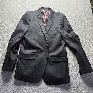 Paisley & Gray Suit Jacket Mens 44L Gray Slim Fit Stretch Two Button Lined